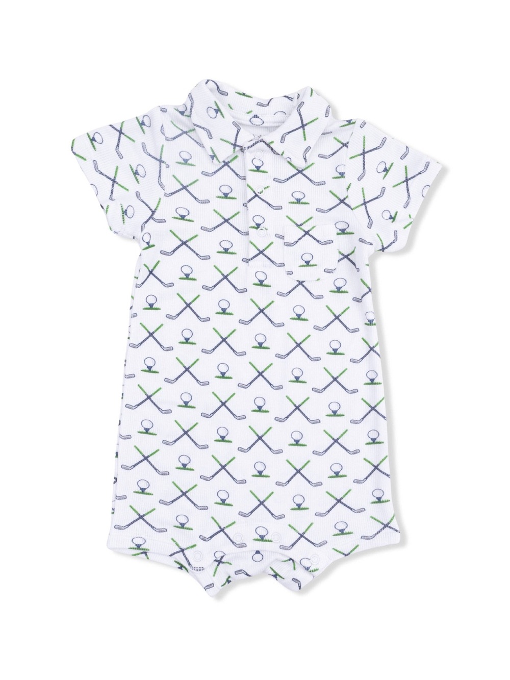 Angel Dear Simple Golf Polo Shortie Romper 3-6 6-12 12-18 18-24 months